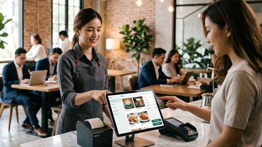 Restaurant ordering system QR code in a Selangor F&B outlet